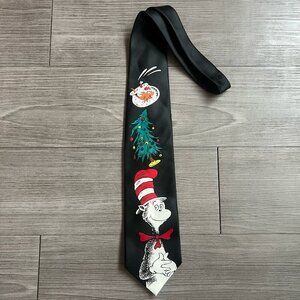 Vintage 90s The Cat in the Hat Novelty Christmas Holiday Necktie Dr. Seuss 59”